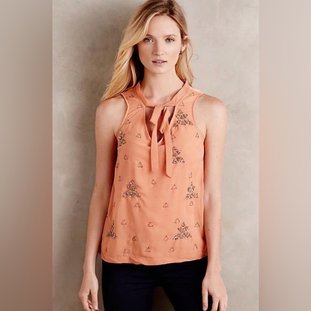 Akemi + Kin by Anthropologie Sleeveless Blouse with Beaded Accent